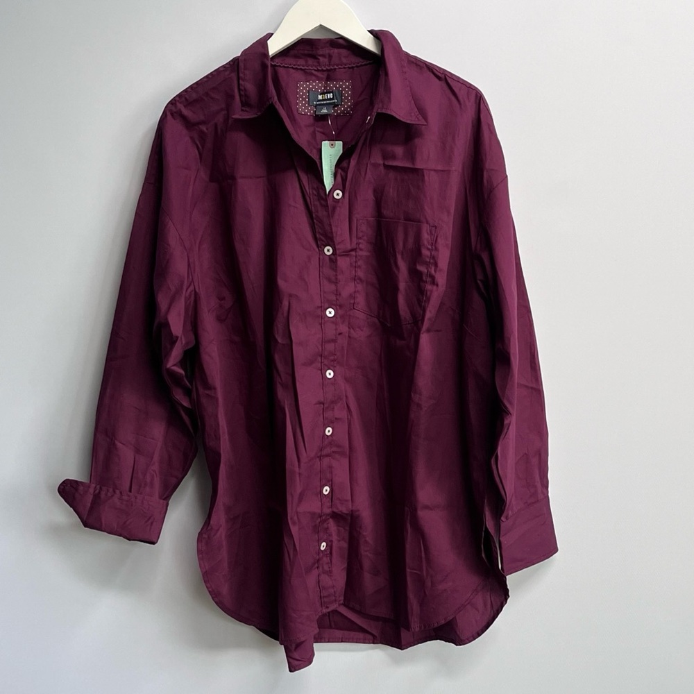 NWT! Anthropologie Maeve The Bennet Oversized Cotton Buttondown Shirt 1X - Picture 6 of 12